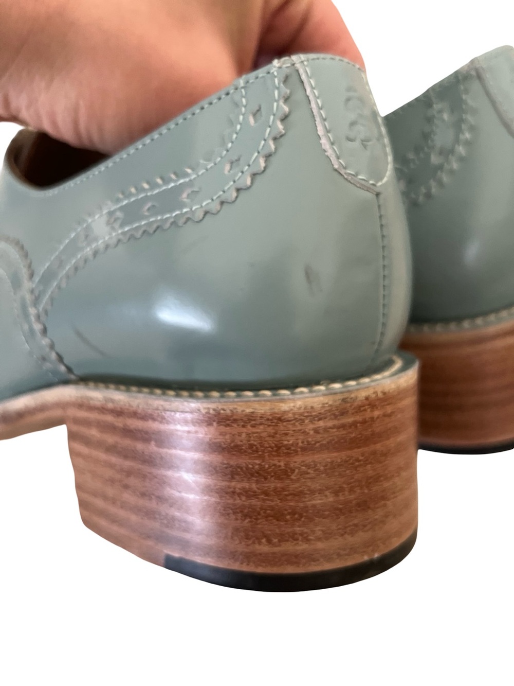 The Office of Angela Scott Ms Arzner Laceless Brogue Leather Heeled Shoes EU 40 - Picture 11 of 11